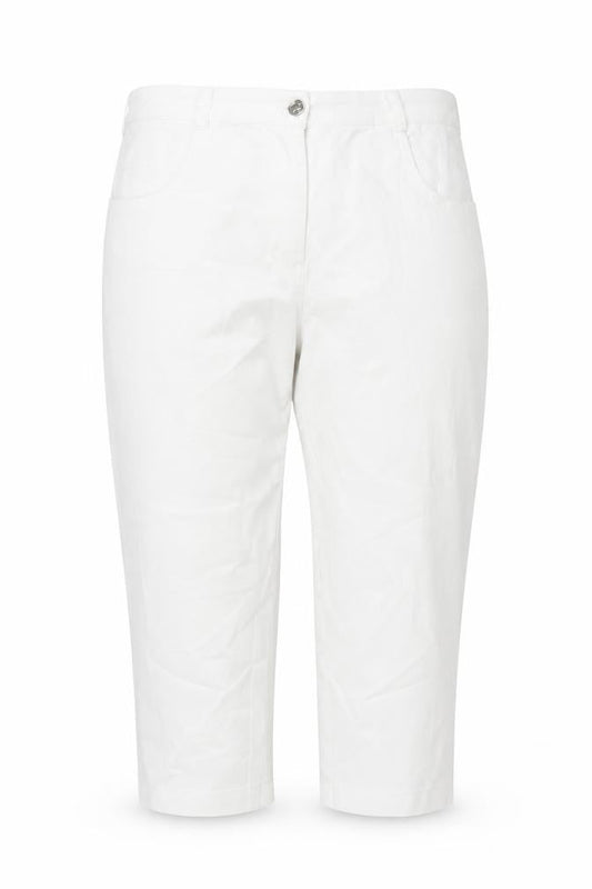Damart Women’s White Cropped Stretch Cotton Trousers UK 16