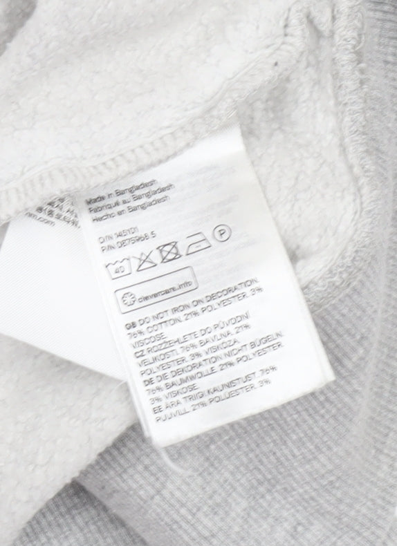H&M Womens Grey Harvard Crew Neck Sweatshirt Size 12 Cotton Blend