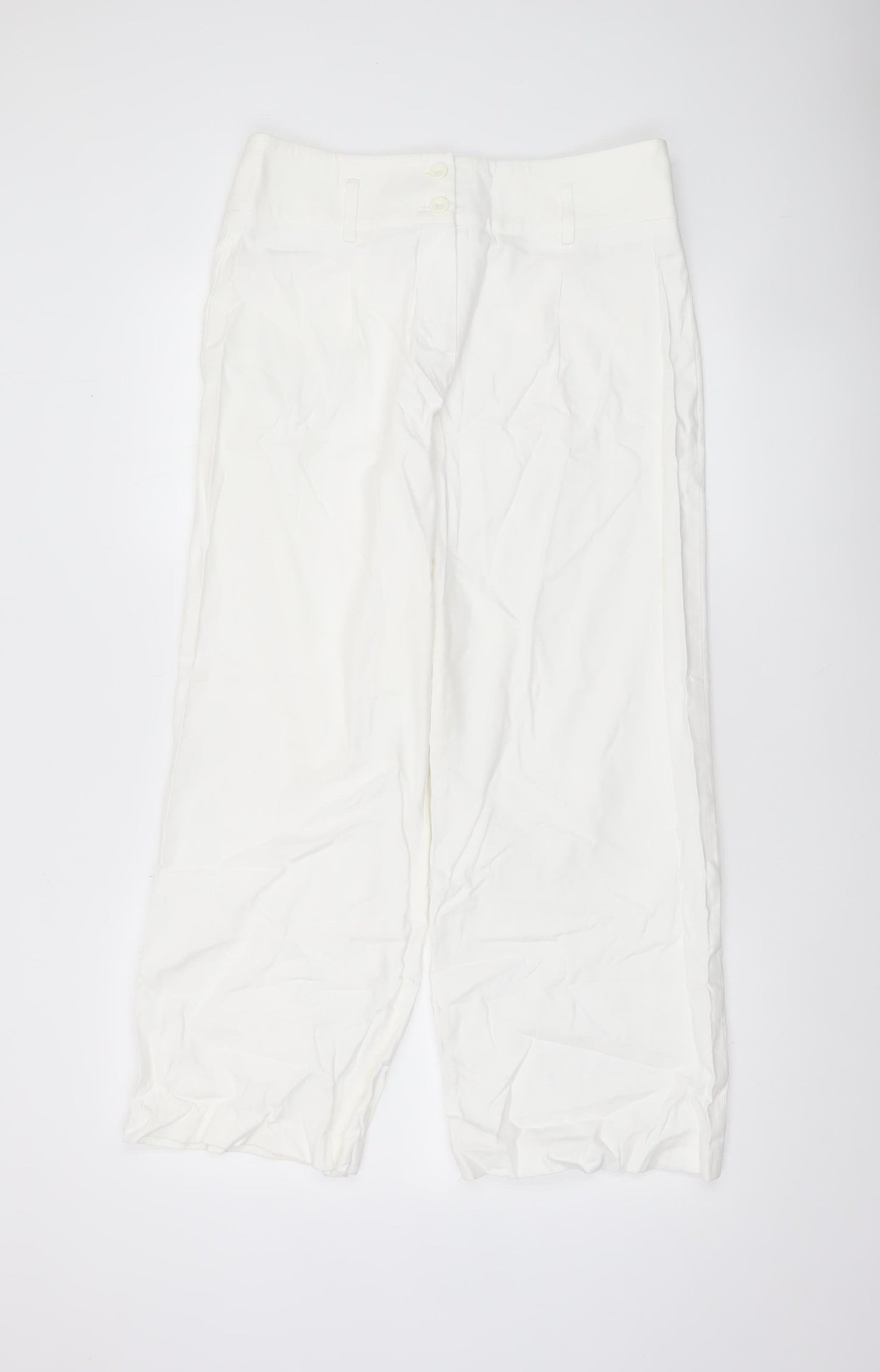 1 2 3 Women’s White Cotton Stretch Twill Trousers Size 14