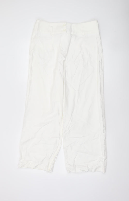 1 2 3 Women’s White Cotton Stretch Twill Trousers Size 14