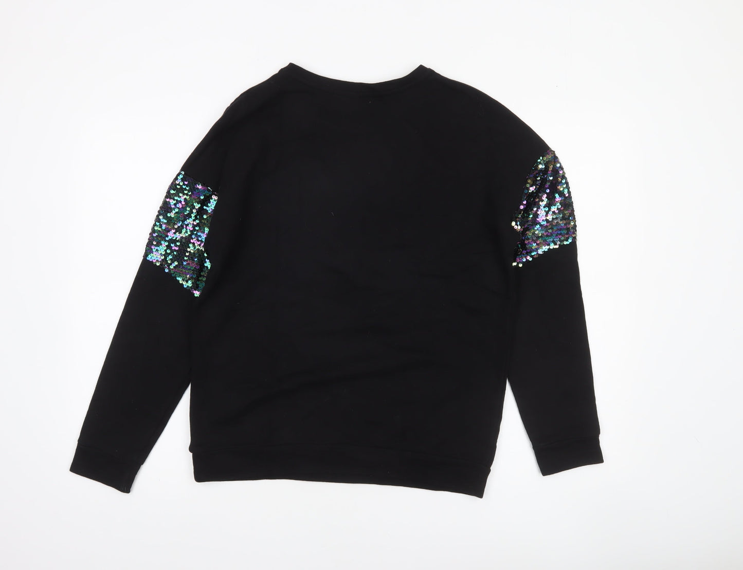 TU Woman Black Sequin Sleeve Sweatshirt Size 8