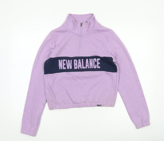 New Balance Women's Purple 1/4 Zip Sweatshirt XS Athletic Pullover