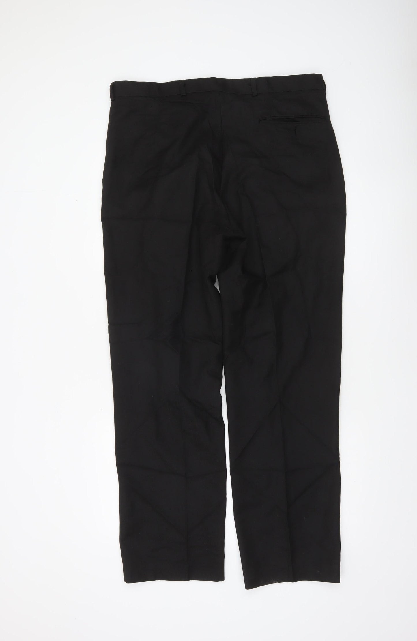 David Luke Men's Black 36x32 Regular Fit Pleated Dress Pants