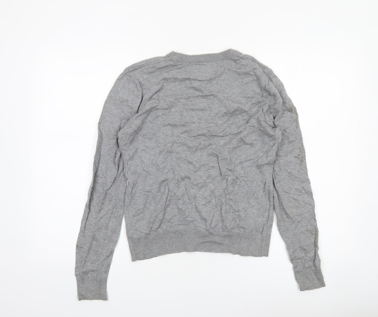 Superdry Womens Grey XS Crew Neck Star Knit Jumper