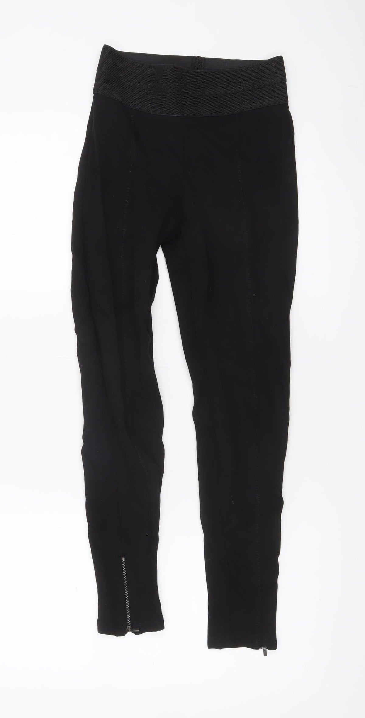 Zara Basic Women's Black XS Skinny Stretch Ankle Zip Leggings