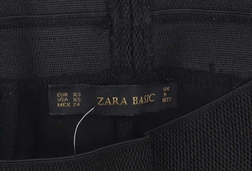 Zara Basic Women's Black XS Skinny Stretch Ankle Zip Leggings