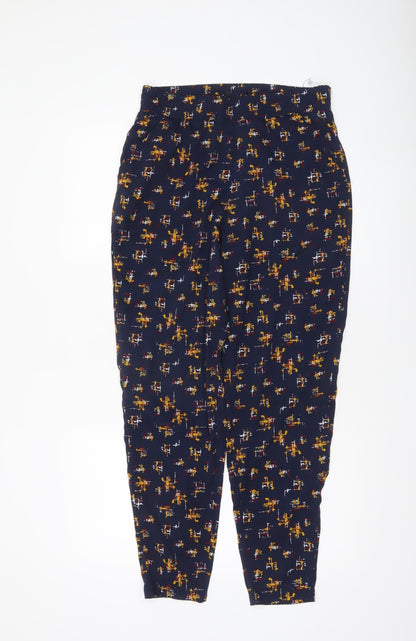 Mystify Women's Blue Geometric Print Jogger Trousers Size 10