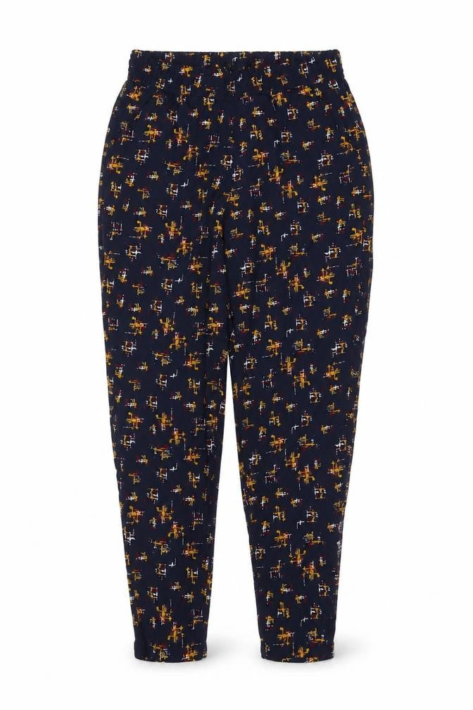 Mystify Women's Blue Geometric Print Jogger Trousers Size 10
