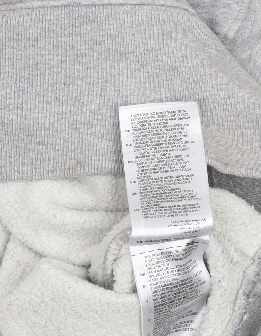 Adidas Women Grey Cropped Sweatshirt Size 10 Logo Crew Neck Pullover