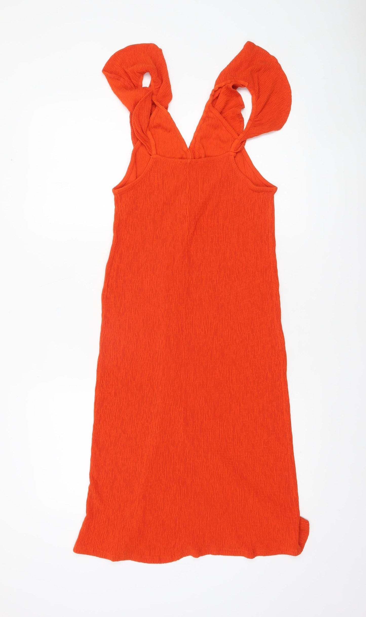Zara Women Orange Sleeveless Bodycon Dress Size 12