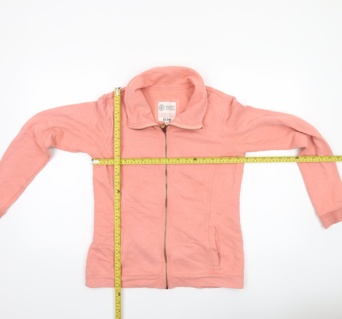 Fat Face Women’s Pink Cotton Zip Jacket Size 10 Casual Full Zip