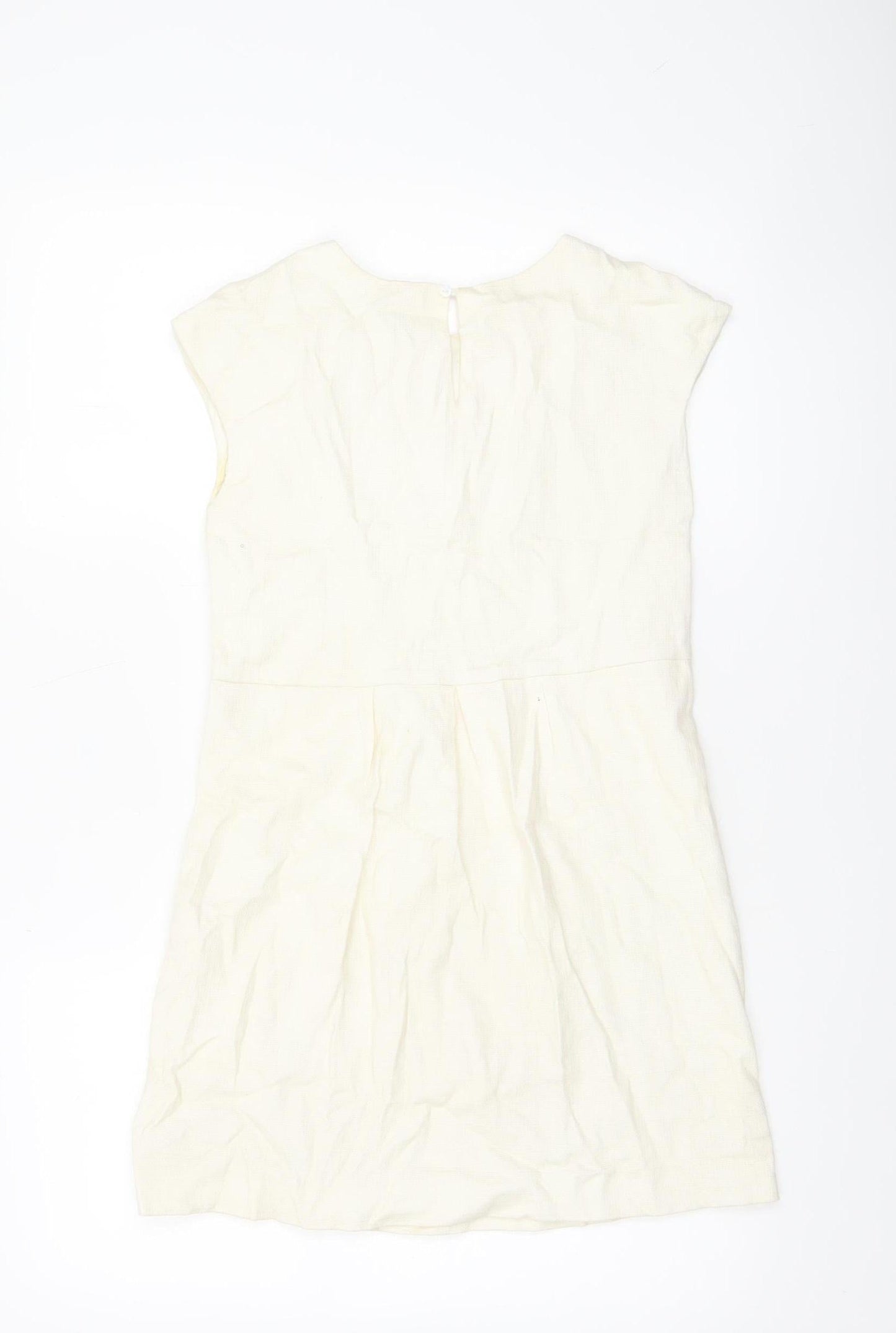Zara Girls Ivory Floral Cotton Shift Dress 13-14 Years Spring Summer