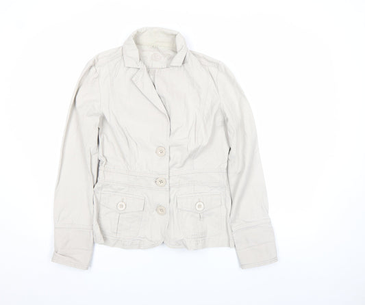 Rocha John Rocha Teens Beige Cotton Button Blazer Jacket Size 12 Years