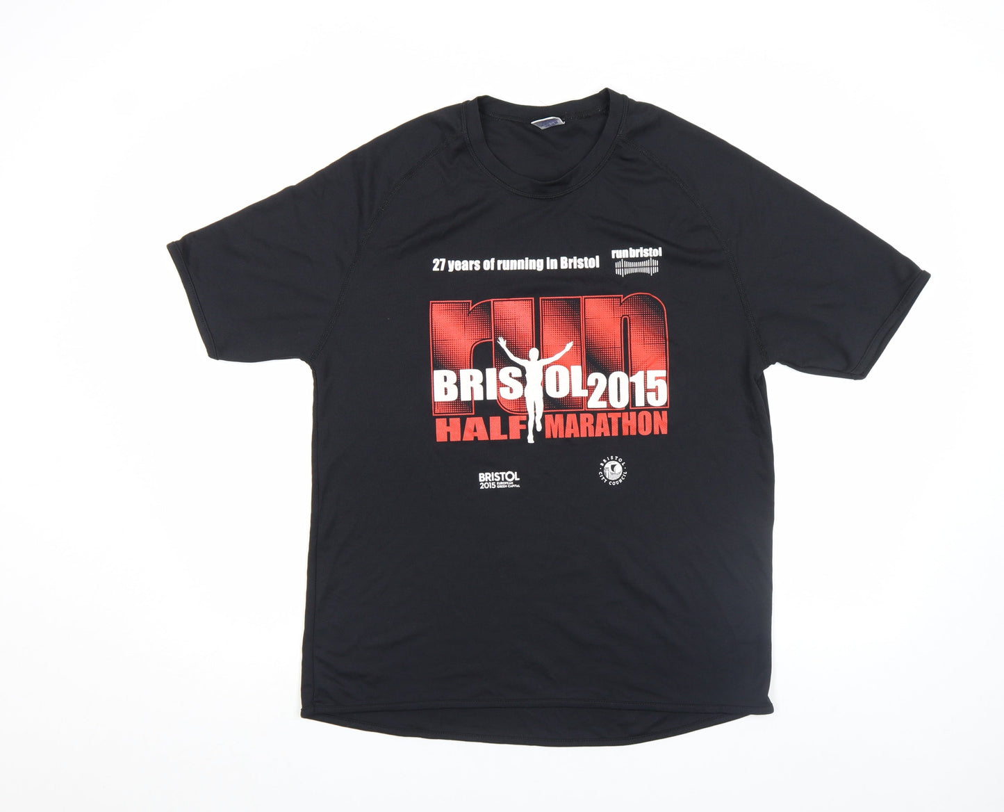 Star World Men's Black 2015 Bristol Half Marathon Sports T-Shirt M