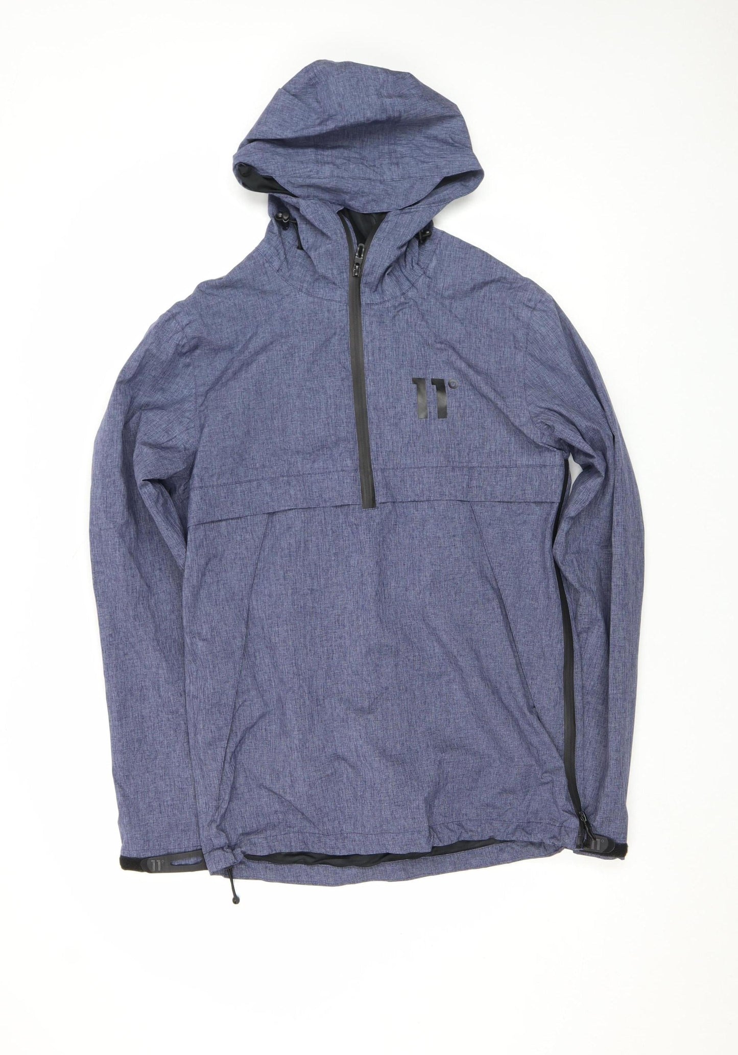 11 Degrees Men’s Blue Hooded Anorak Jacket XS Water Resistant Lightweight