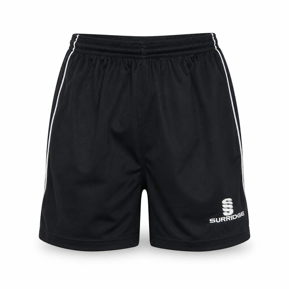 Surridge Boys Black Athletic Sports Shorts YTH Polyester Elastic Waist