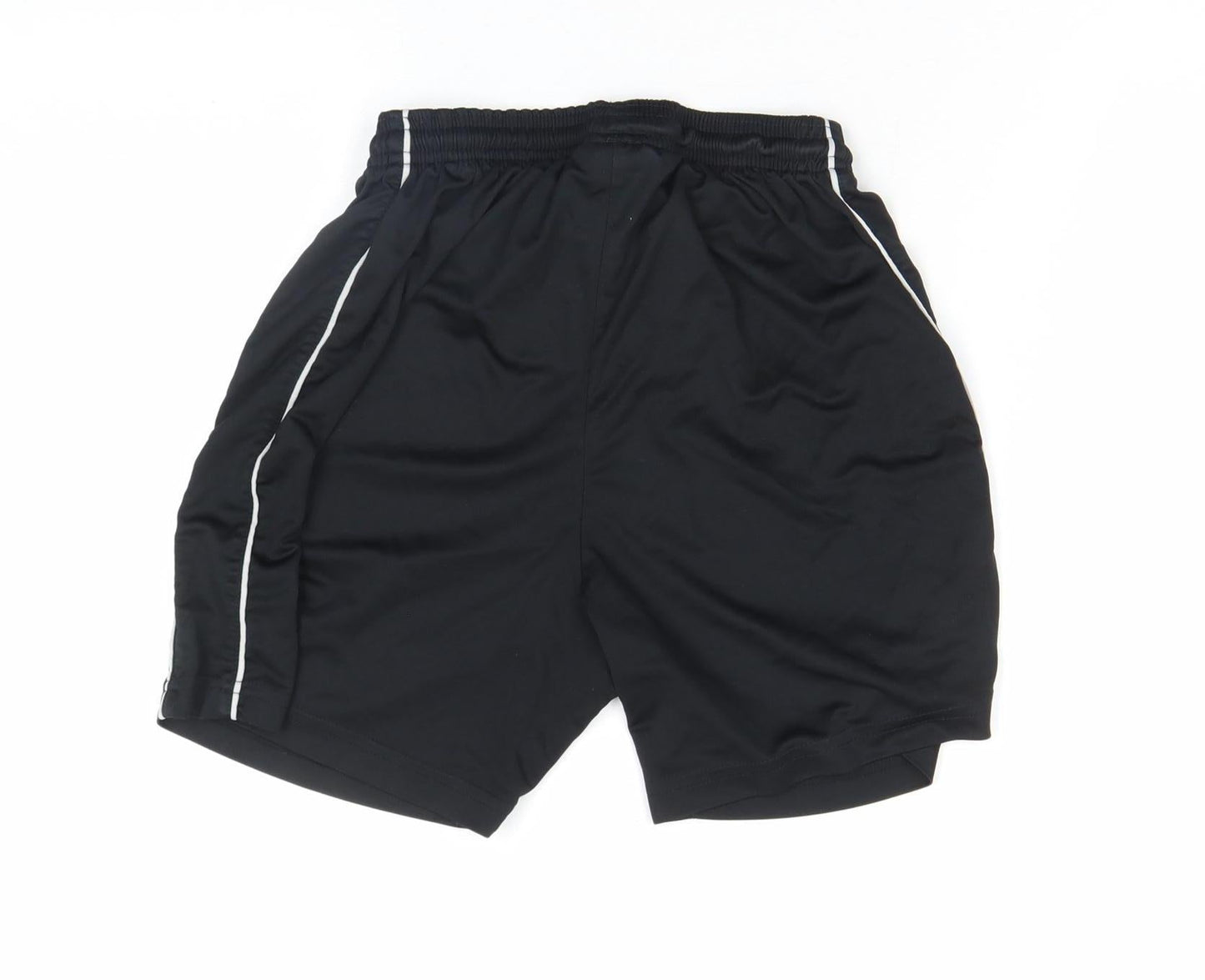 Surridge Boys Black Athletic Sports Shorts YTH Polyester Elastic Waist