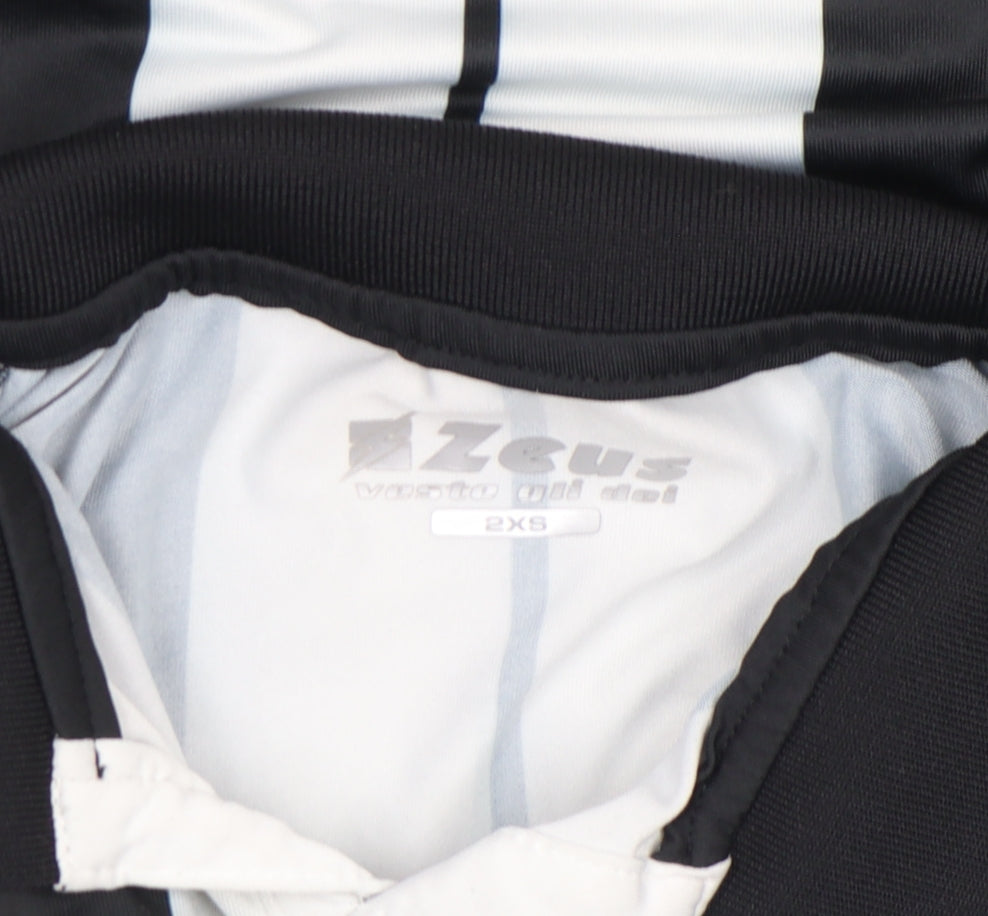 Zeus Boys Black Football Jersey Long Sleeve 2XS Athletic Top