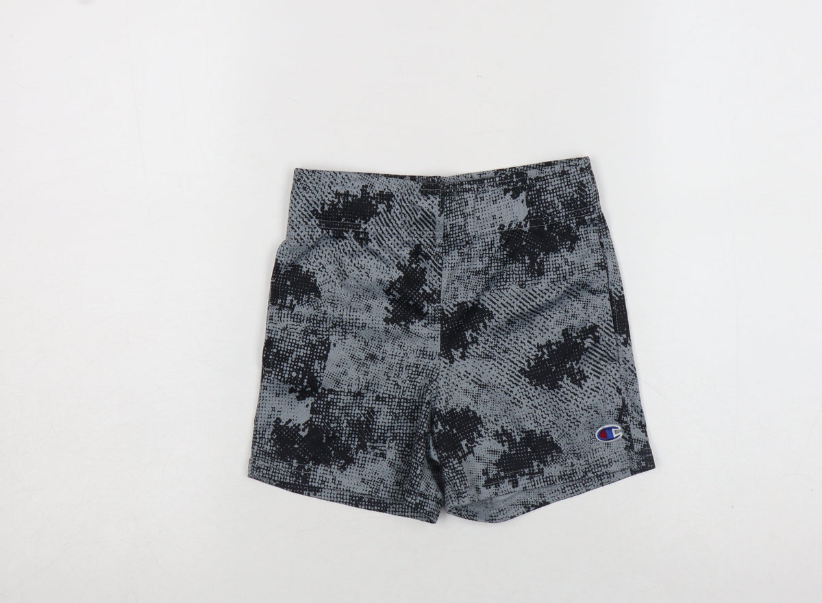 Champion Girls Grey Black XS (5/6) Biker Shorts 100% Polyester Activewear