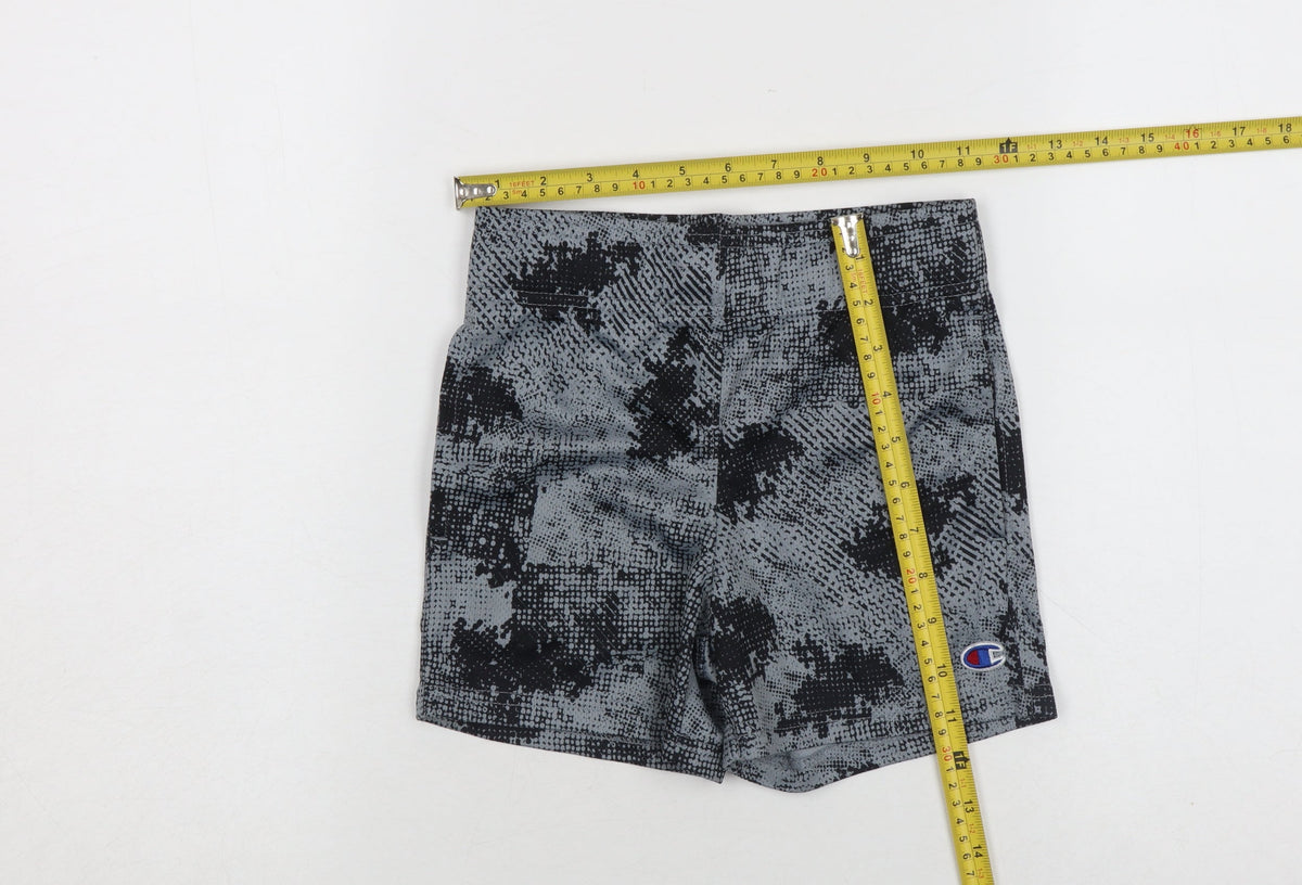 Champion Girls Grey Black XS (5/6) Biker Shorts 100% Polyester Activewear