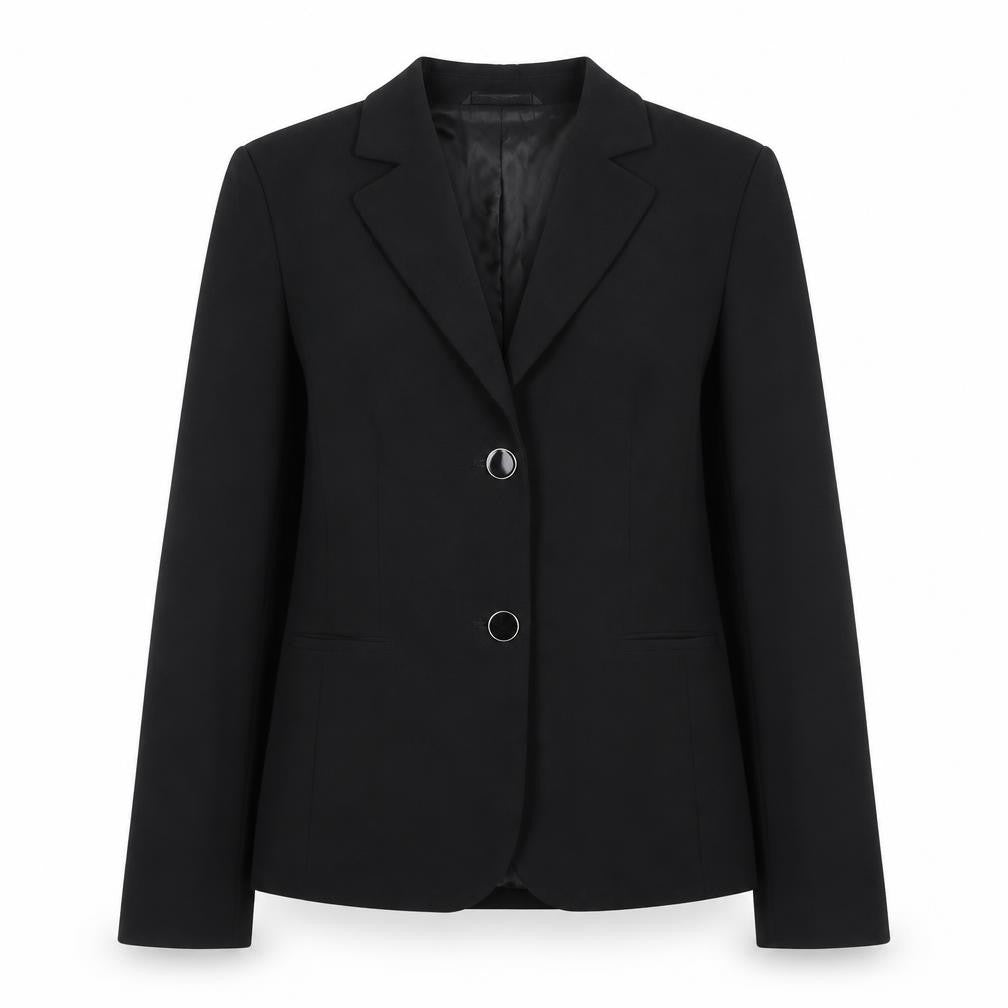 Olsen Womens Black Wool Blend Single-Breasted Blazer Size 12