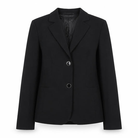 Olsen Womens Black Wool Blend Single-Breasted Blazer Size 12