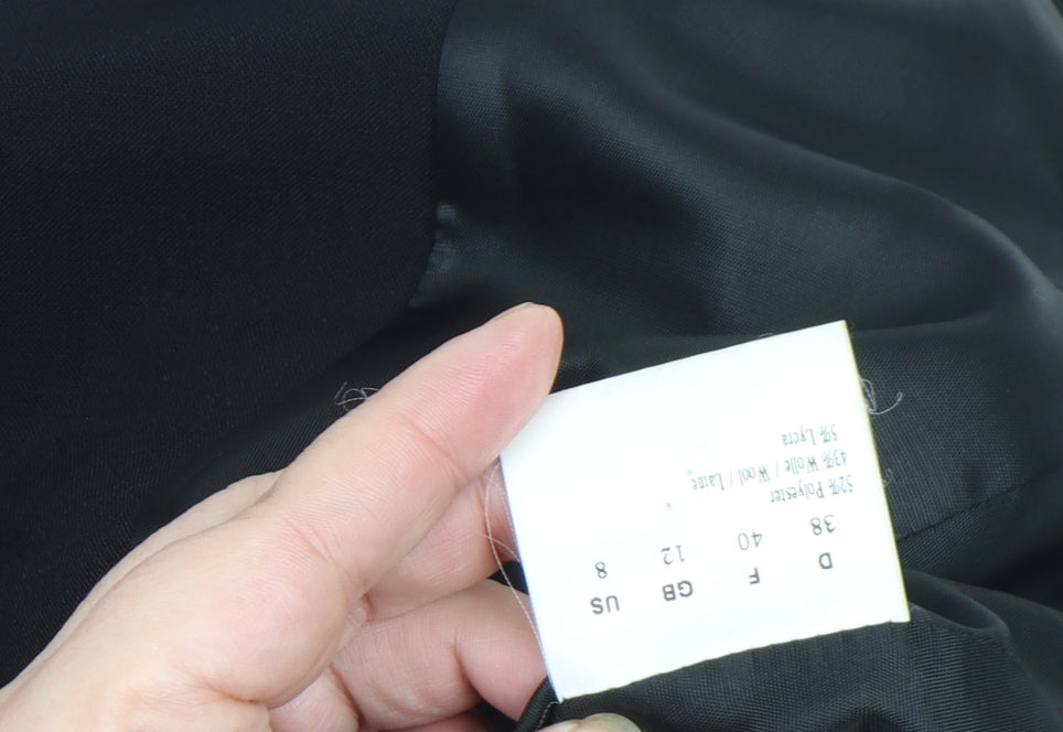 Olsen Womens Black Wool Blend Single-Breasted Blazer Size 12