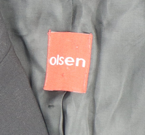 Olsen Womens Black Wool Blend Single-Breasted Blazer Size 12