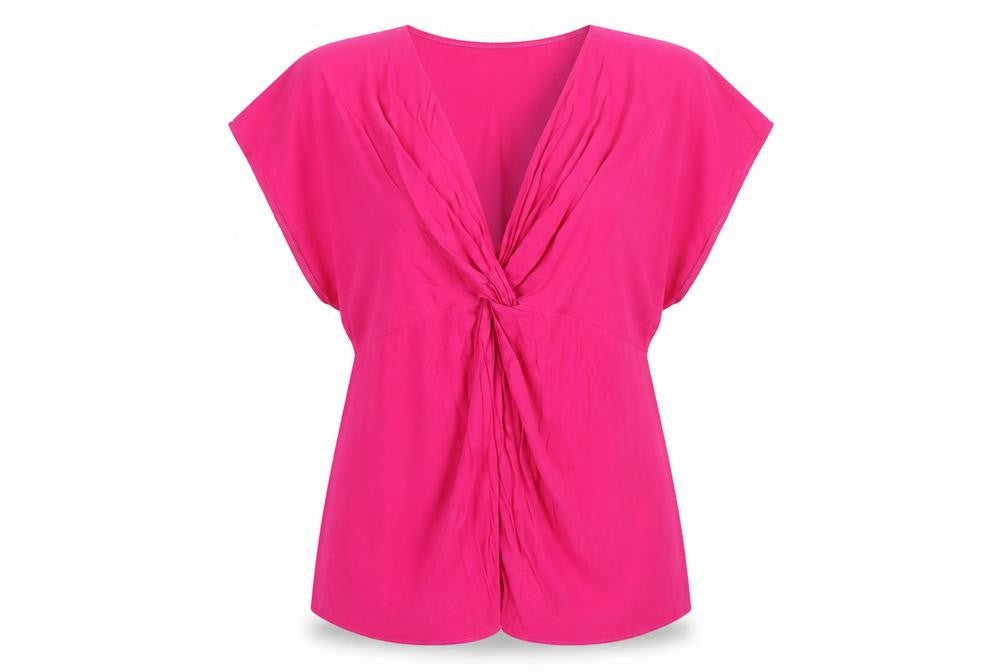 Marks & Spencer Women Pink Viscose Tunic Blouse M