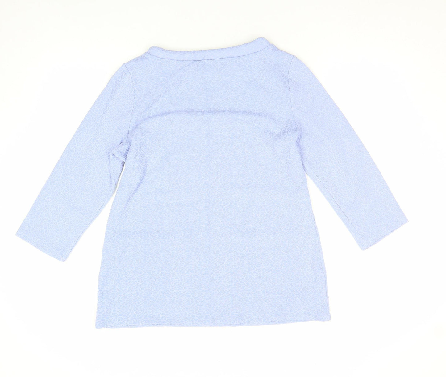 Gallery Women's Blue Boat Neck 3/4 Sleeve Tunic Top Size S