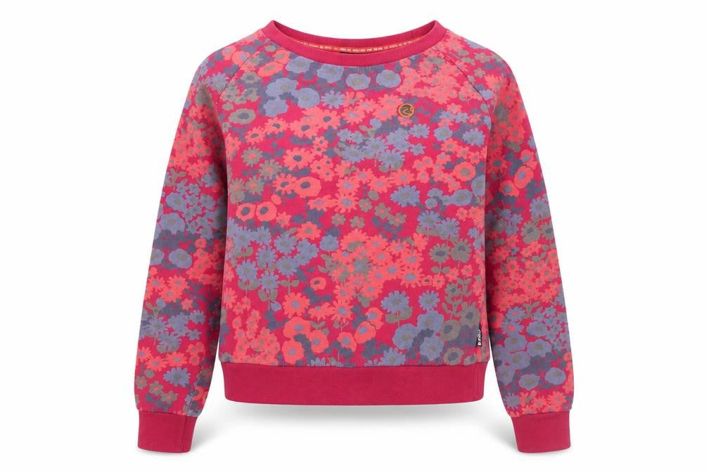 Maloja Womens Red Floral Pullover Sweatshirt Size M Cotton Blend