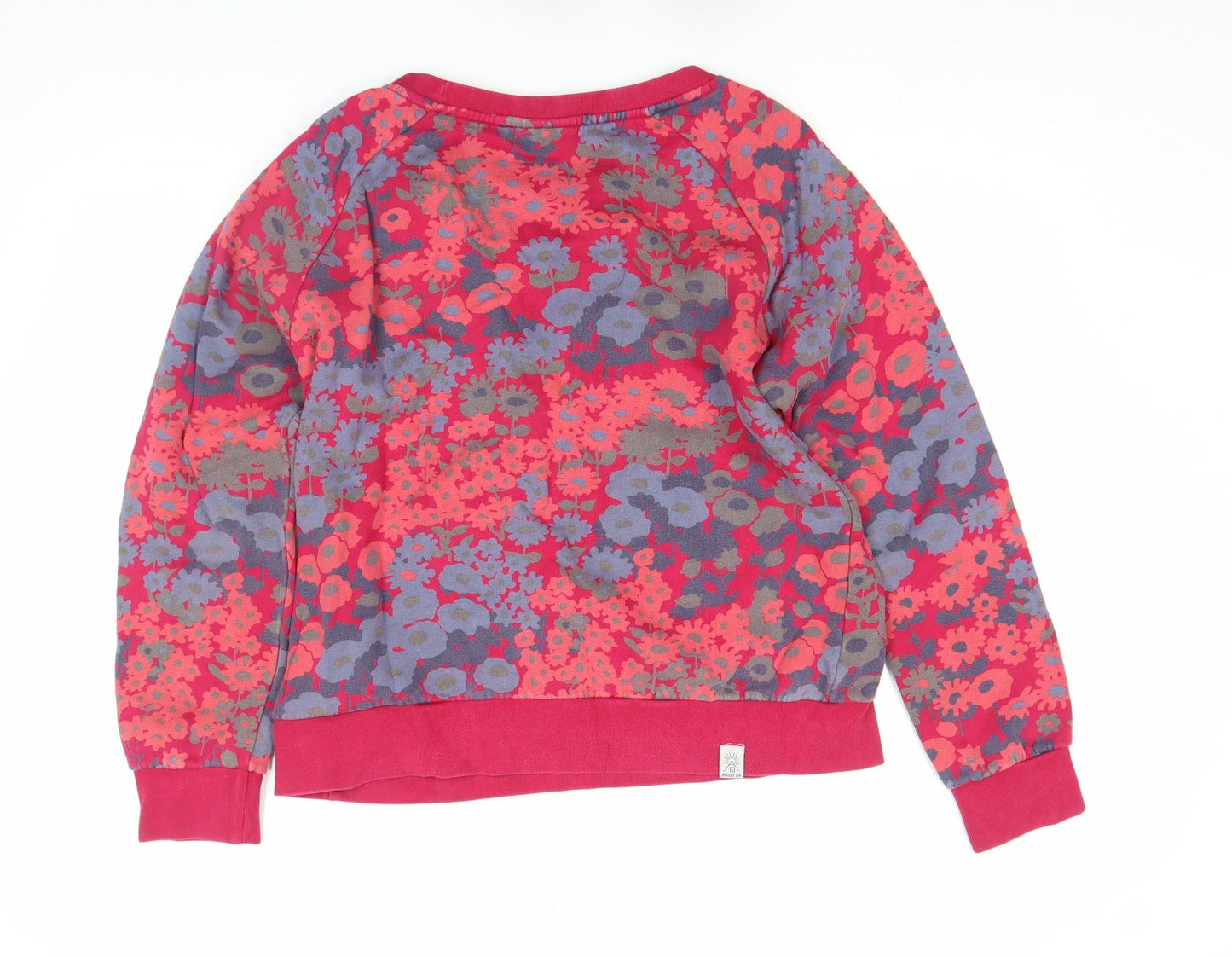 Maloja Womens Red Floral Pullover Sweatshirt Size M Cotton Blend