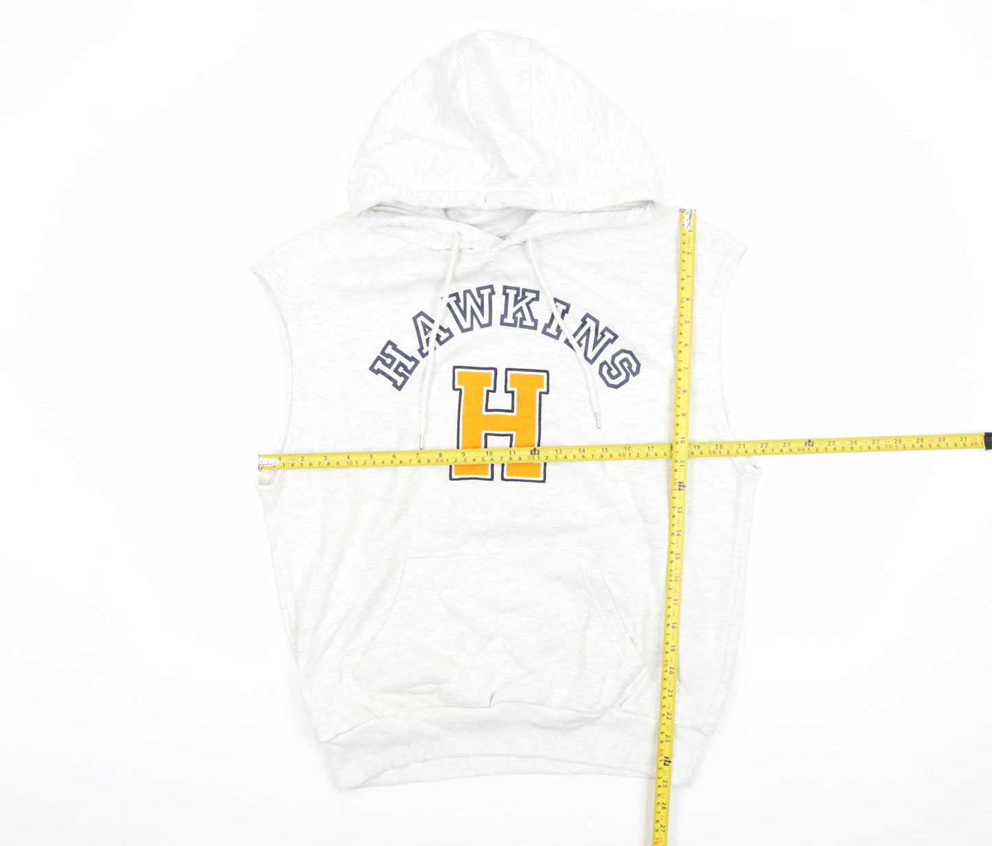 Stranger Things Hawkins H White Sleeveless Hoodie Men’s M