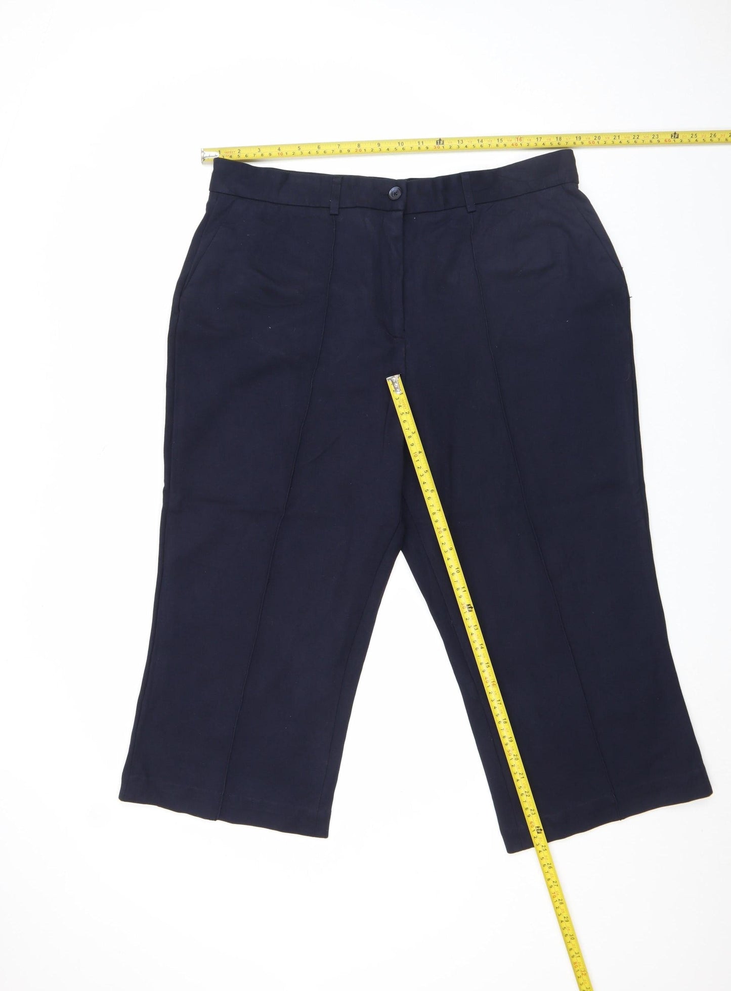 John Lewis Women’s Blue Cropped Slim Trousers Size 10