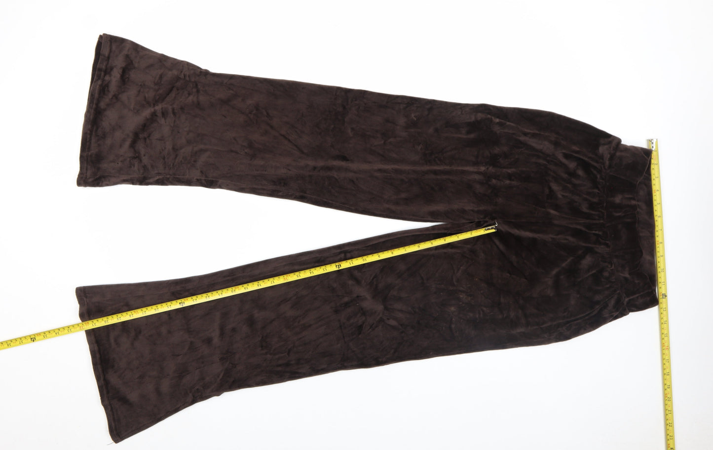 Brave Soul Womens Brown Velour Flared Trousers Size M