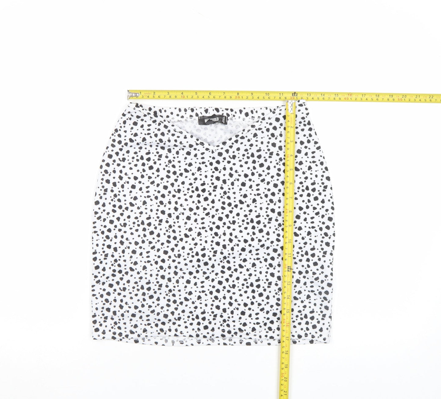 Missguided Women’s White Animal Print Stretch Pencil Skirt Size 8
