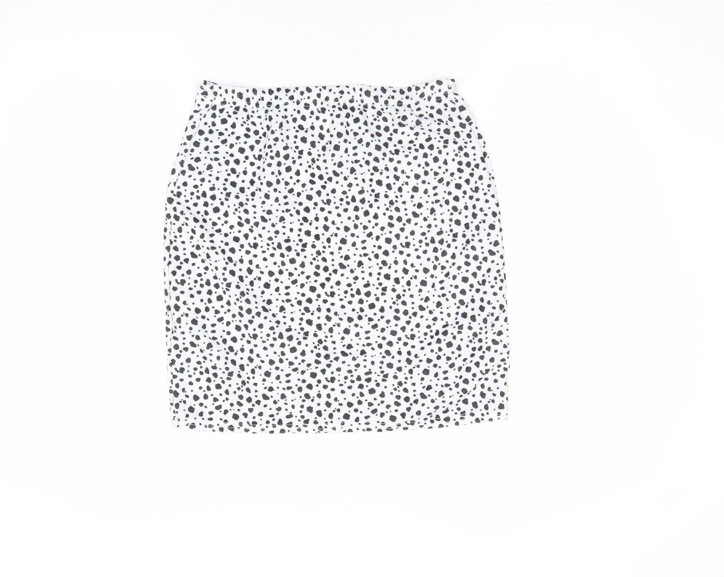Missguided Women’s White Animal Print Stretch Pencil Skirt Size 8