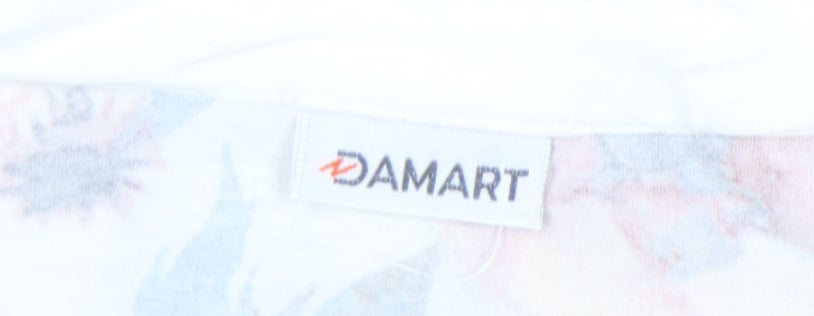 Damart Womens Multicoloured Floral Henley Long Sleeve Top Size S
