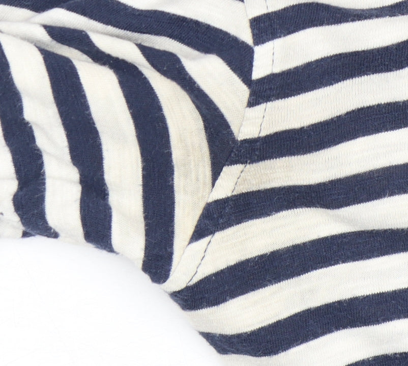 Luke Men's Blue White Striped Nautical Crew Neck Cotton T-Shirt XL