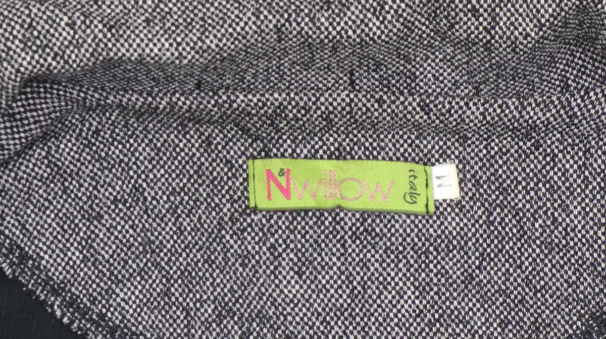 Nwillow Women Grey Tweed Blazer Jacket M Long Sleeve Classic Workwear