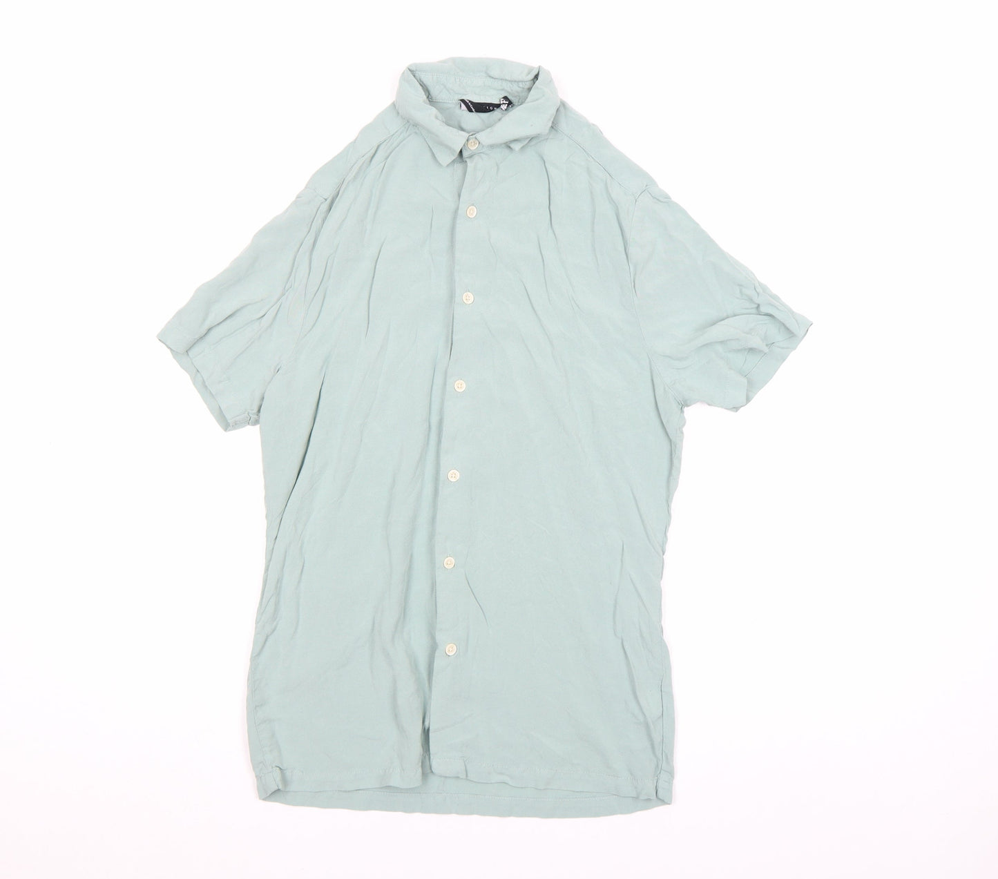 ASOS DESIGN Men's Green Short Sleeve Button-Up Shirt Size M