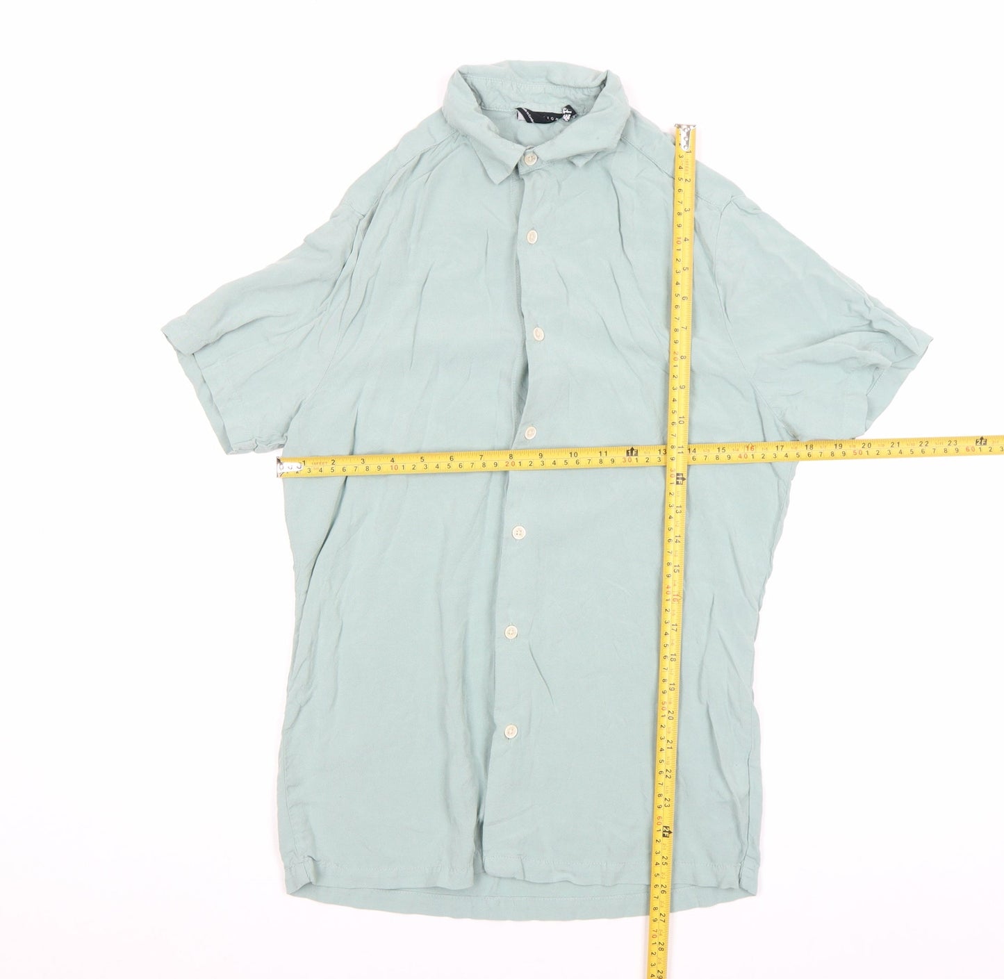 ASOS DESIGN Men's Green Short Sleeve Button-Up Shirt Size M