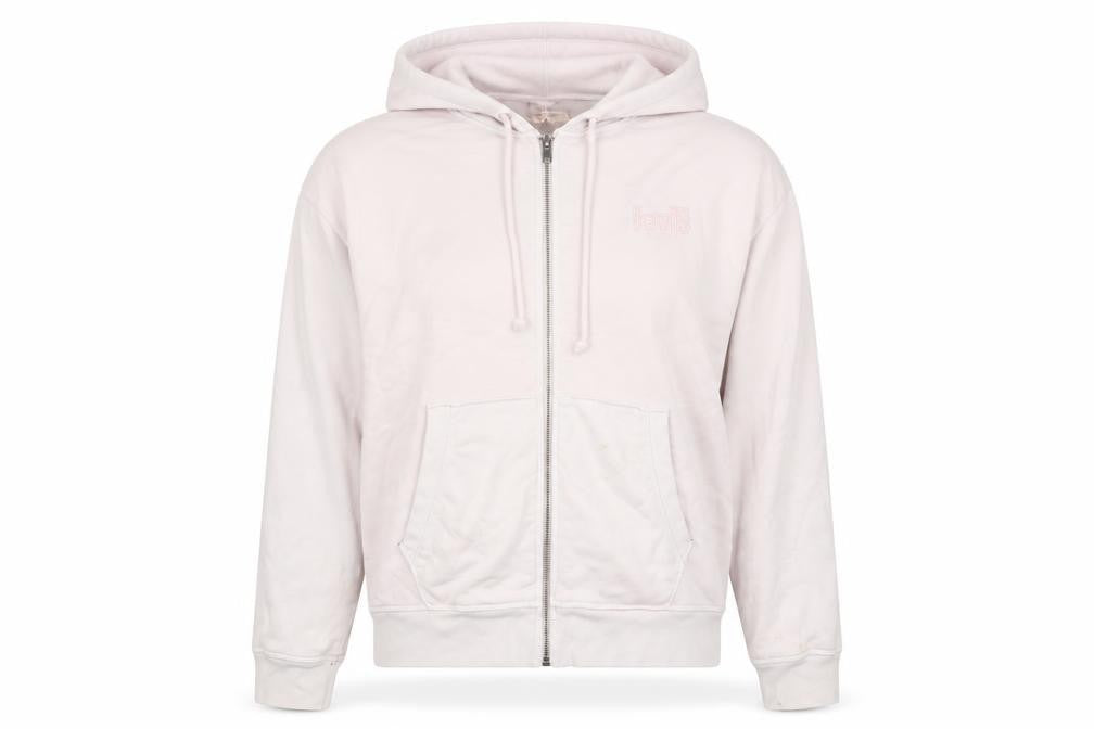 Levi's Women Pink Full Zip Hoodie Size L 100% Cotton Casual