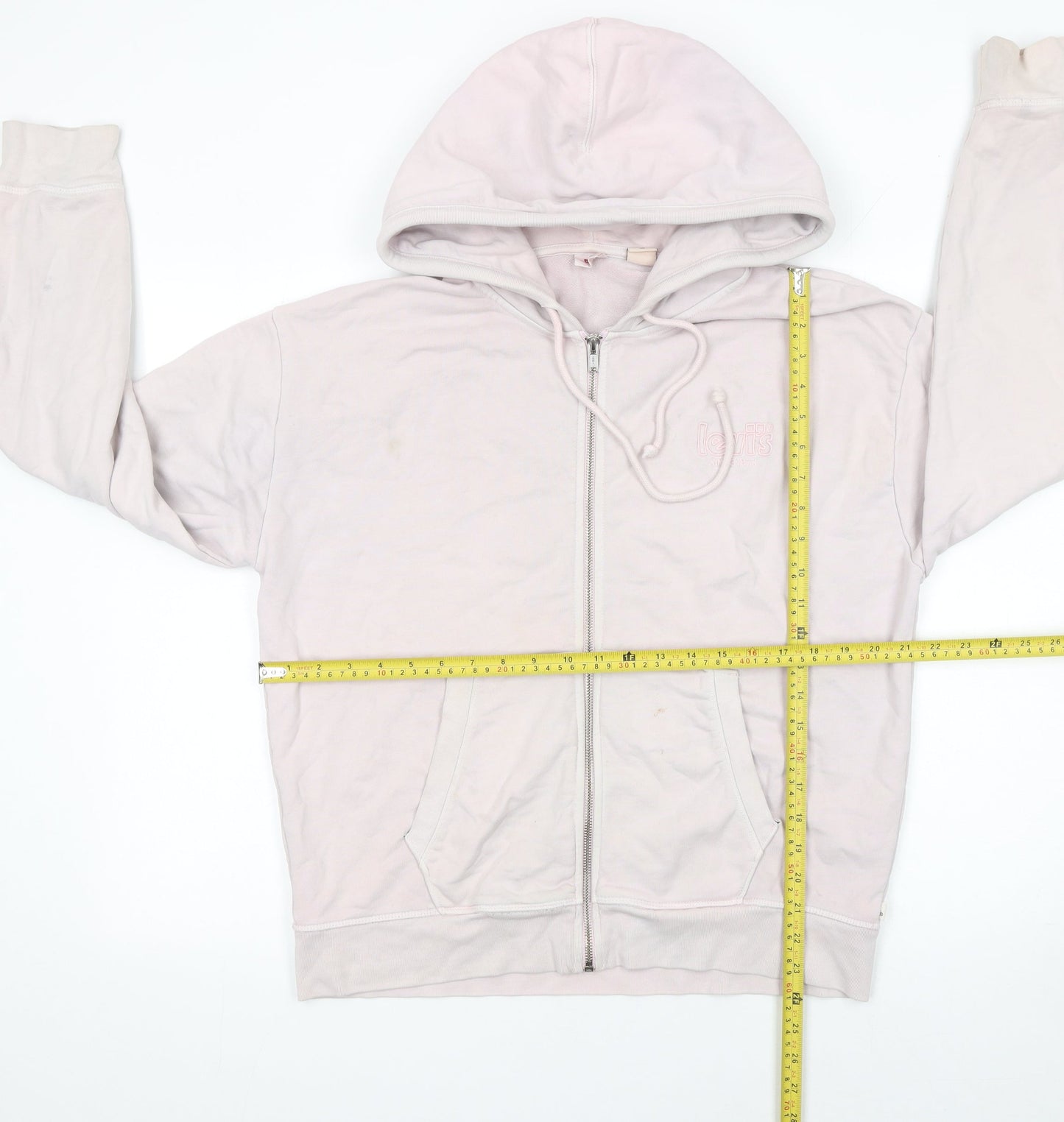 Levi's Women Pink Full Zip Hoodie Size L 100% Cotton Casual