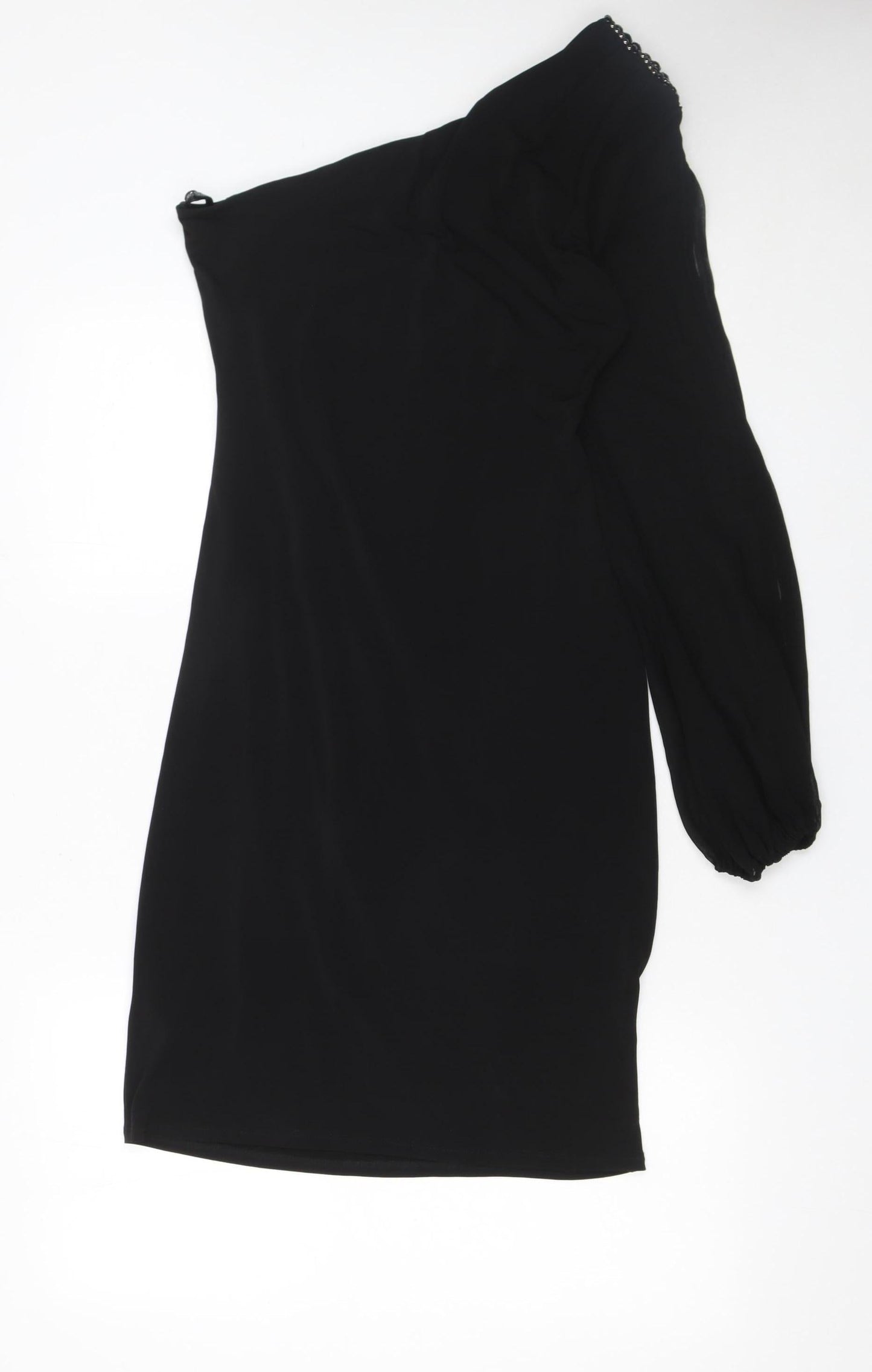 Star by Julien Macdonald Women's Black Size 12 One Shoulder Beaded Bodycon Dress