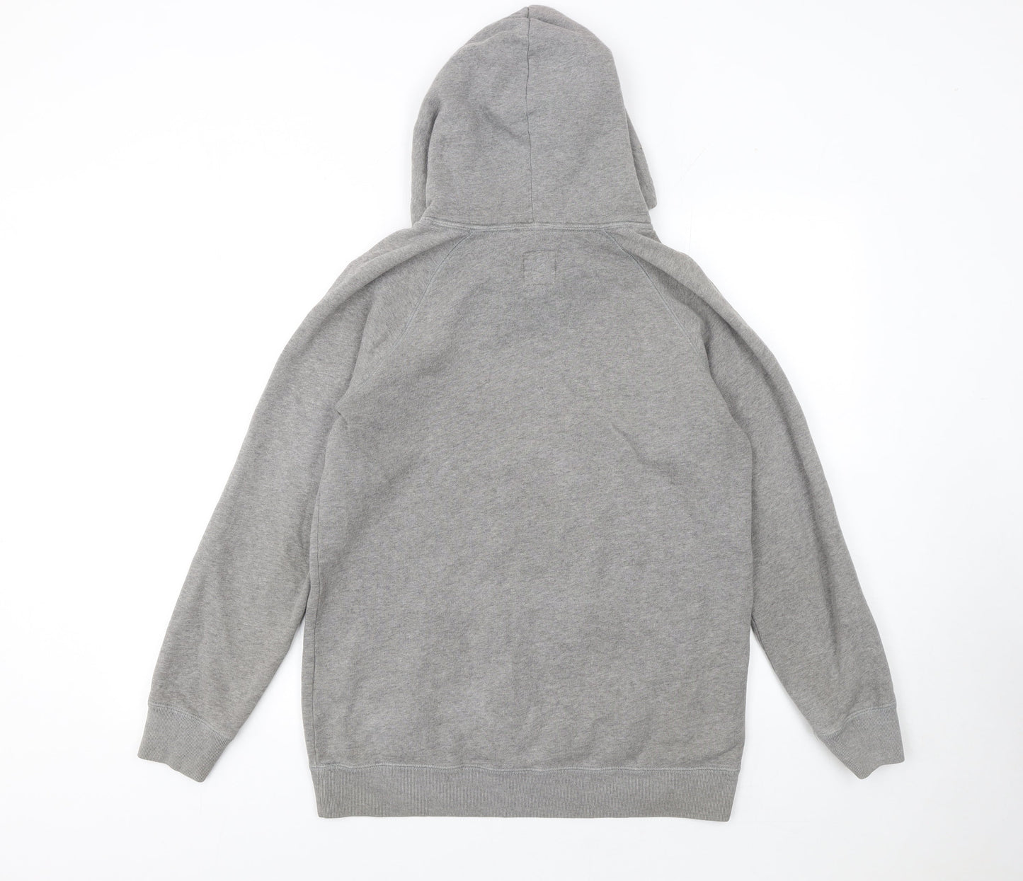 Jack Wills Womens Grey Pullover Hoodie UK 10 with Logo and Kangaroo Pocket