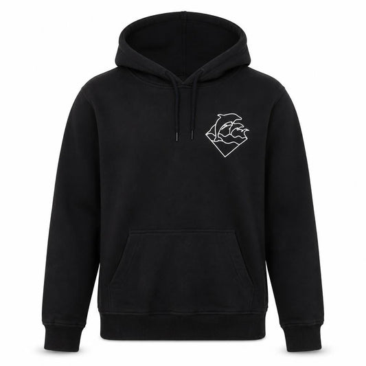 Pink Dolphin Men’s Black Pullover Hoodie S Graphic Logo Fleece