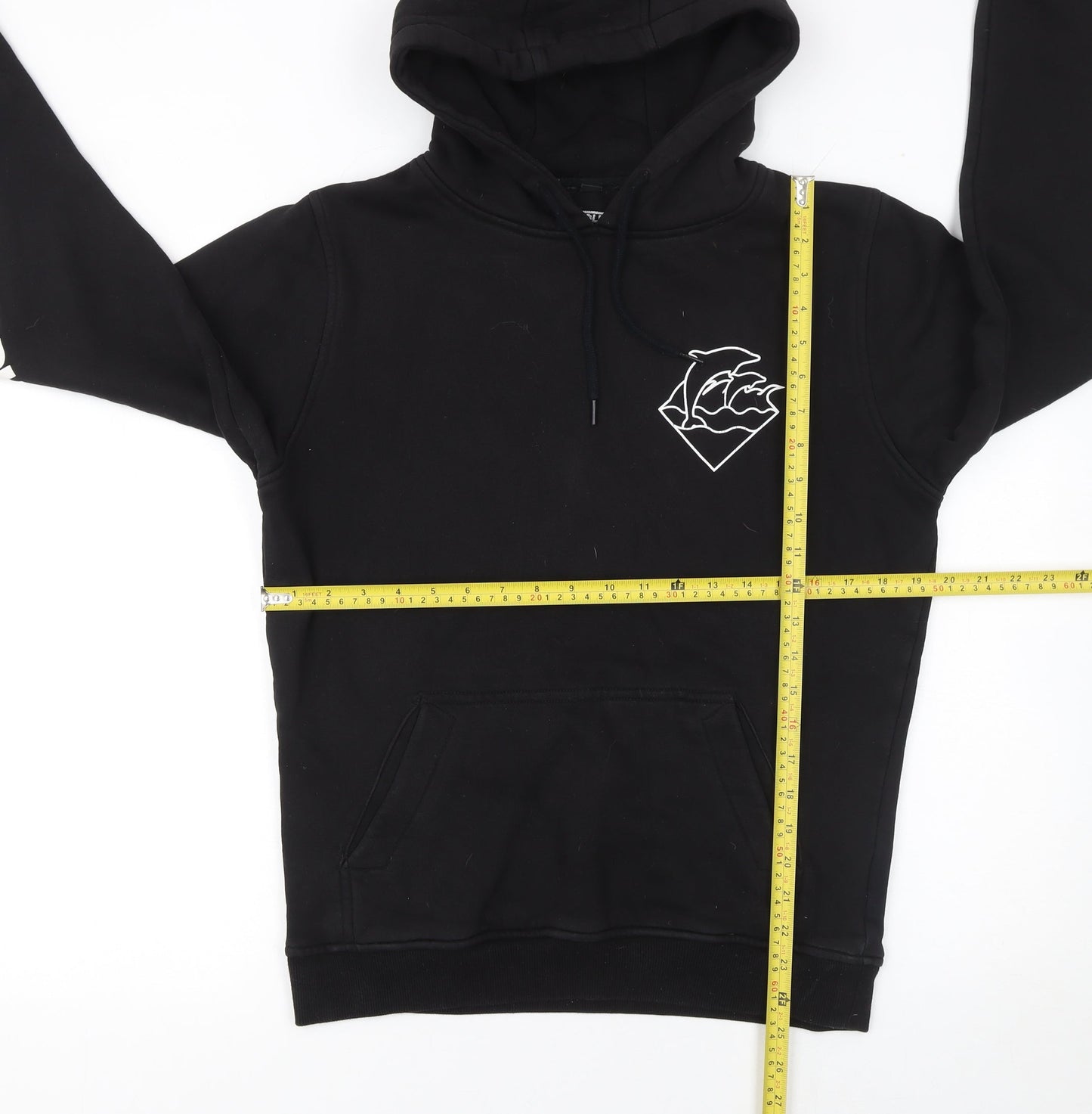Pink Dolphin Men’s Black Pullover Hoodie S Graphic Logo Fleece