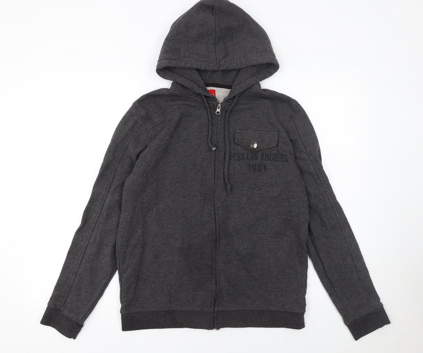 Guess Men’s Grey Full Zip Hoodie Size L – Los Angeles 1981 Logo