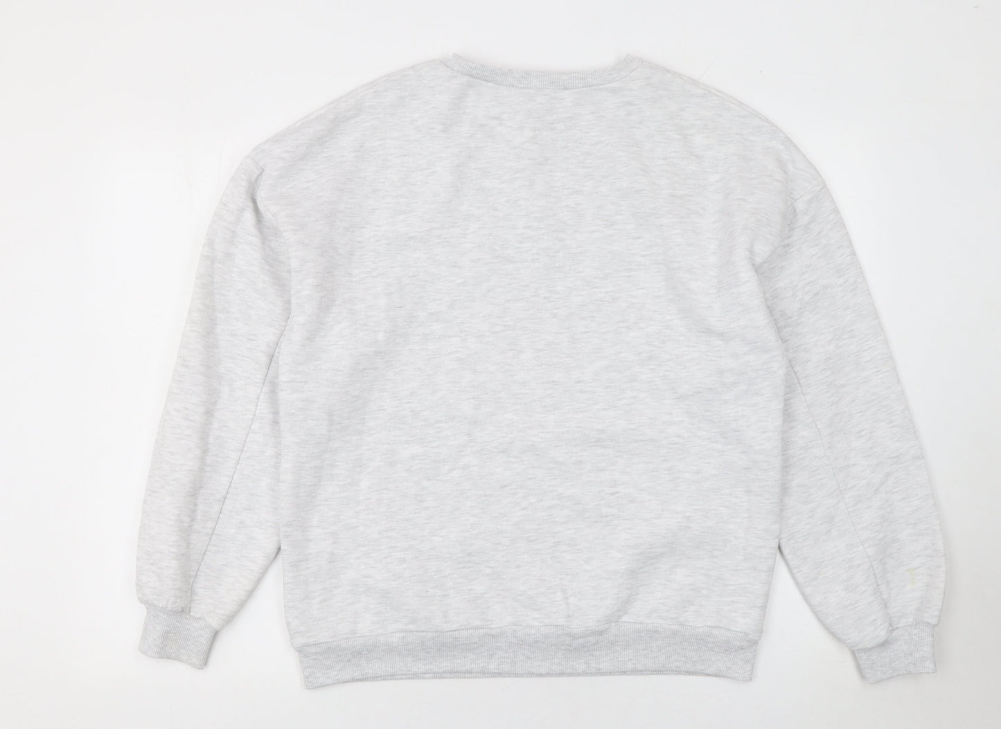 Boohoo Women’s Grey Pullover Sweatshirt L Cotton Blend Wardrobe Essentials